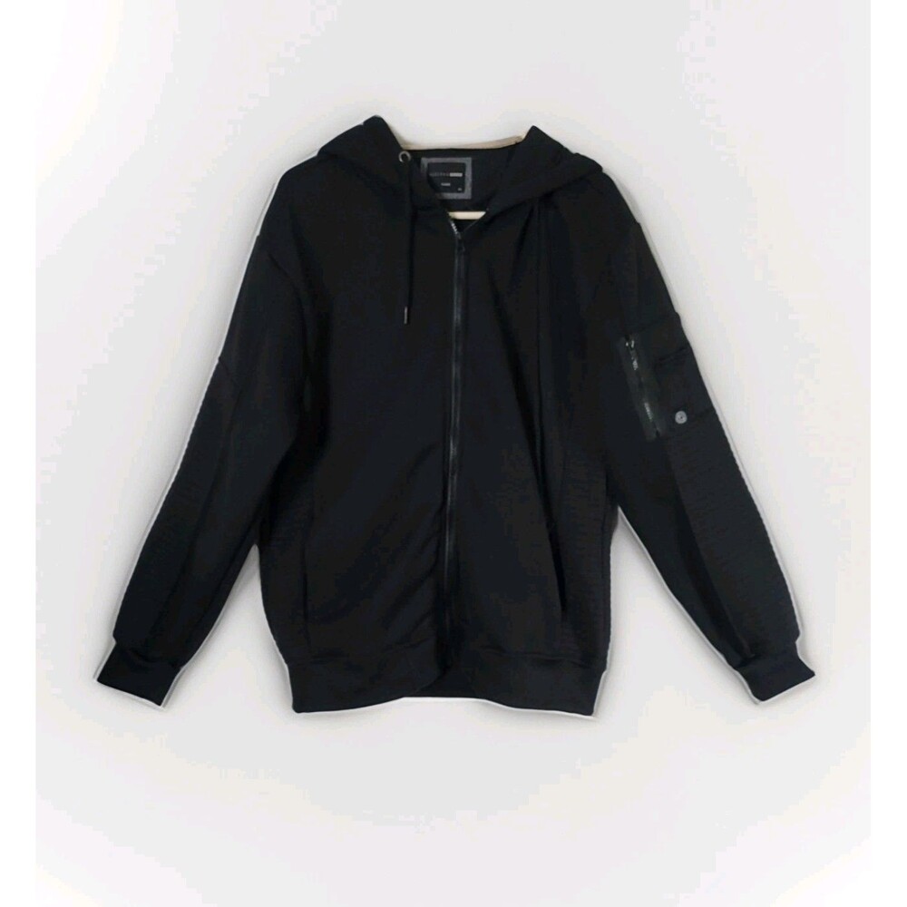 Hudson & Barrow Men's Fleece Black Zip-Up Hoodie Jacket Size XL